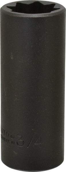 Proto - 1/2" Drive 3/4" Deep Impact Socket - 8 Points, 3-1/4" OAL - Apex Tool & Supply