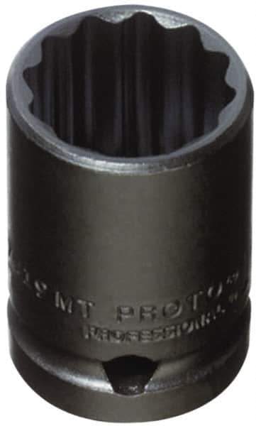 Proto - 1/2" Drive 14mm Standard Impact Socket - 12 Points, 1-1/2" OAL - Apex Tool & Supply