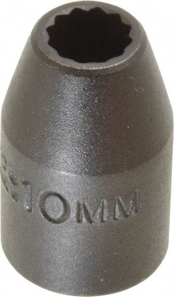 Proto - 1/2" Drive 10mm Standard Impact Socket - 12 Points, 1-1/2" OAL - Apex Tool & Supply