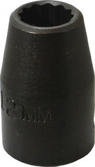 Proto - 1/2" Drive 12mm Standard Impact Socket - Apex Tool & Supply