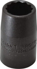 Proto - 1/2" Drive 15mm Standard Impact Socket - 12 Points, 1-1/2" OAL - Apex Tool & Supply