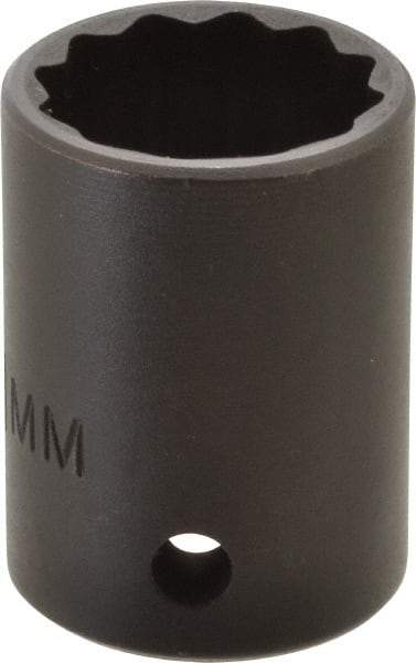 Proto - 1/2" Drive 21mm Standard Impact Socket - 12 Points, 1-1/2" OAL - Apex Tool & Supply
