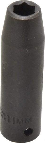 Proto - 1/2" Drive 11mm Deep Impact Socket - 6 Points, 3-1/4" OAL - Apex Tool & Supply