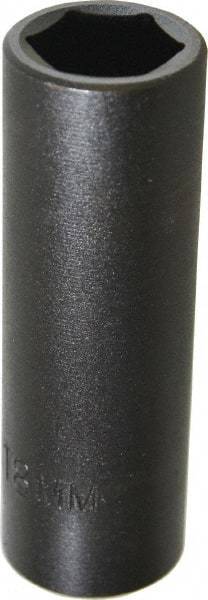 Proto - 1/2" Drive 18mm Deep Impact Socket - 6 Points, 3-1/4" OAL - Apex Tool & Supply