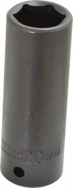 Proto - 1/2" Drive 20mm Deep Impact Socket - 6 Points, 3-1/4" OAL - Apex Tool & Supply