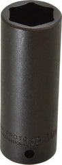 Proto - 1/2" Drive 23mm Deep Impact Socket - 6 Points, 3-1/2" OAL - Apex Tool & Supply