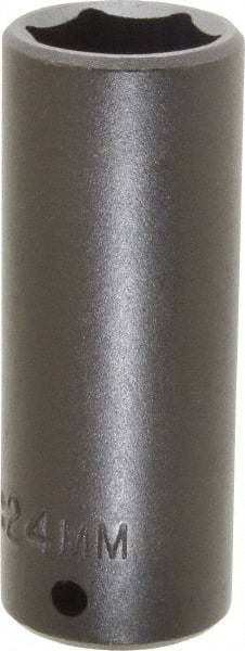 Proto - 1/2" Drive 24mm Deep Impact Socket - 6 Points, 3-1/2" OAL - Apex Tool & Supply