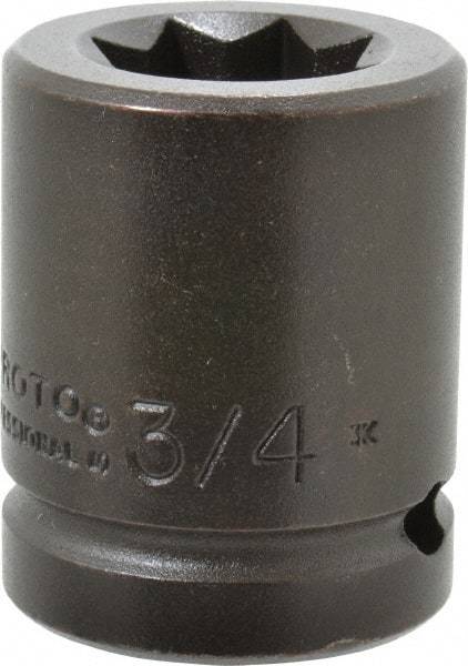 Proto - 3/4" Drive 3/4" Standard Impact Socket - 8 Points, 1-15/16" OAL - Apex Tool & Supply