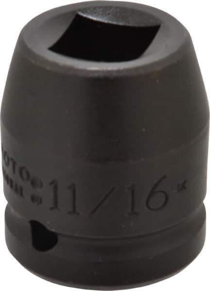 Proto - 3/4" Drive 11/16" Standard Impact Socket - 4 Points, 1-7/8" OAL - Apex Tool & Supply