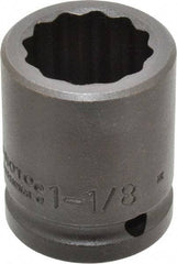 Proto - 3/4" Drive 1-1/8" Standard Impact Socket - 12 Points, 2-3/16" OAL - Apex Tool & Supply