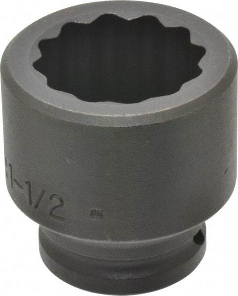 Proto - 3/4" Drive 1-1/2" Standard Impact Socket - 12 Points, 2-3/8" OAL - Apex Tool & Supply