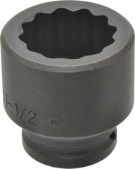 Proto - 3/4" Drive 1-1/2" Standard Impact Socket - 12 Points, 2-3/8" OAL - Apex Tool & Supply