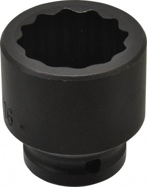 Proto - 3/4" Drive 1-9/16" Standard Impact Socket - 12 Points, 2-7/16" OAL - Apex Tool & Supply