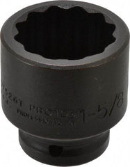 Proto - 3/4" Drive 1-5/8" Standard Impact Socket - 12 Points, 2-7/16" OAL - Apex Tool & Supply