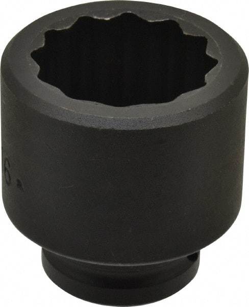 Proto - 3/4" Drive 1-11/16" Standard Impact Socket - 12 Points, 2-5/8" OAL - Apex Tool & Supply