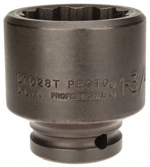 Proto - 3/4" Drive 1-3/4" Standard Impact Socket - 12 Points, 2-5/8" OAL - Apex Tool & Supply