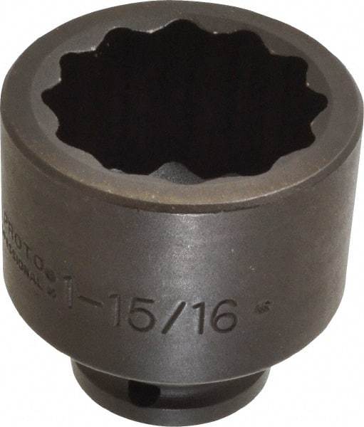 Proto - 3/4" Drive 1-15/16" Standard Impact Socket - 12 Points, 2-13/16" OAL - Apex Tool & Supply