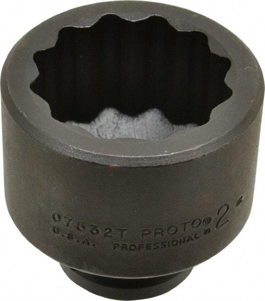 Proto - 3/4" Drive 2" Standard Impact Socket - 12 Points, 2-13/16" OAL - Apex Tool & Supply