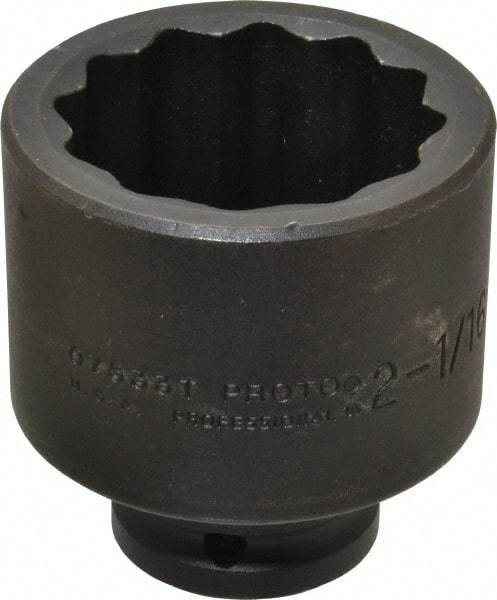 Proto - 3/4" Drive 2-1/16" Standard Impact Socket - 12 Points, 3-3/32" OAL - Apex Tool & Supply