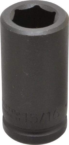Proto - 3/4" Drive 15/16" Deep Impact Socket - 6 Points, 3-1/4" OAL - Apex Tool & Supply