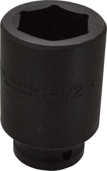 Proto - 3/4" Drive 1-1/2" Deep Impact Socket - 6 Points, 3-1/2" OAL - Apex Tool & Supply