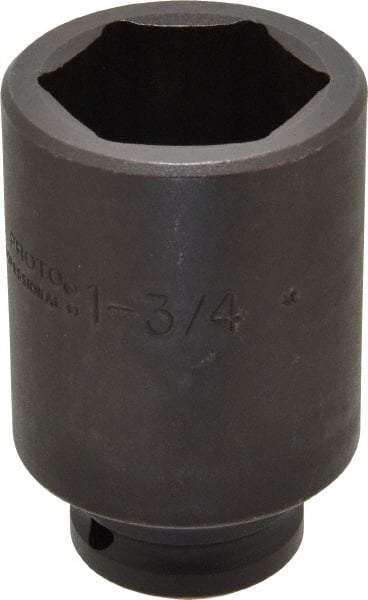Proto - 3/4" Drive 1-3/4" Deep Impact Socket - 6 Points, 3-7/8" OAL - Apex Tool & Supply