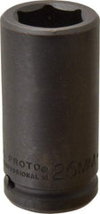 Proto - 3/4" Drive 26mm Deep Impact Socket - 6 Points, 3-1/4" OAL - Apex Tool & Supply