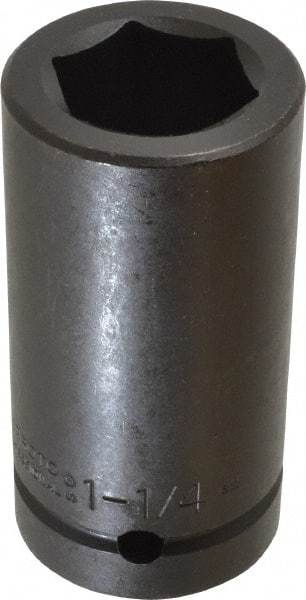 Proto - 1" Drive 1-1/4" Deep Impact Socket - 6 Points, 3-3/4" OAL - Apex Tool & Supply