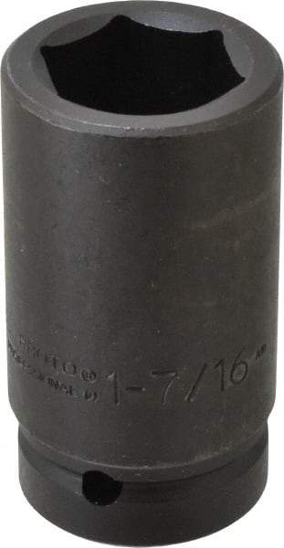 Proto - 1" Drive 1-7/16" Deep Impact Socket - 6 Points, 4" OAL - Apex Tool & Supply