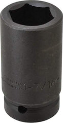 Proto - 1" Drive 1-7/16" Deep Impact Socket - 6 Points, 4" OAL - Apex Tool & Supply