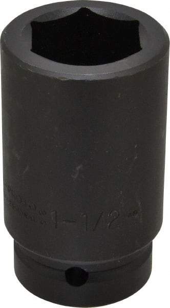 Proto - 1" Drive 1-1/2" Deep Impact Socket - 6 Points, 4" OAL - Apex Tool & Supply