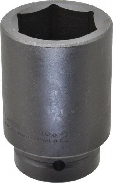 Proto - 1" Drive 2" Deep Impact Socket - 6 Points, 4-1/4" OAL - Apex Tool & Supply