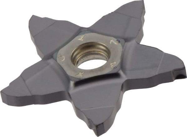 Iscar - PENTA C IC908 Grade, 0.1063" Cutting Width, Carbide Cutoff Insert - Neutral Lead Angle, 0.004" Cnr Rad, TiAlN Coated, Other End - Apex Tool & Supply