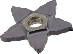 Iscar - PENTA C IC908 Grade, 0.1063" Cutting Width, Carbide Cutoff Insert - Neutral Lead Angle, 0.004" Cnr Rad, TiAlN Coated, Other End - Apex Tool & Supply