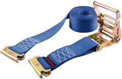 Erickson Manufacturing - 12' Long x 2" Wide, 3,500 Lb Basket Capacity, Polyester & Steel Web Sling - Blue - Apex Tool & Supply