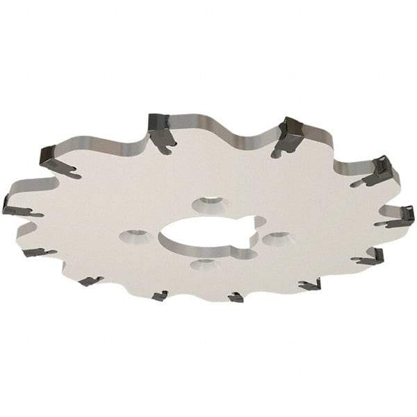 Iscar - Arbor Hole Connection, 0.139" Cutting Width, 0.217" Depth of Cut, 32mm Cutter Diam, 8mm Hole Diam, 4 Tooth Indexable Slotting Cutter - SGSA Toolholder, GSAN 3 Insert, Right Hand Cutting Direction - Apex Tool & Supply
