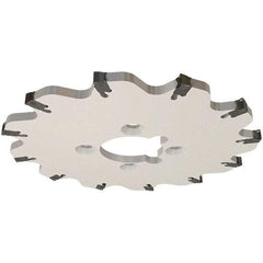 Iscar - Arbor Hole Connection, 0.139" Cutting Width, 0.217" Depth of Cut, 32mm Cutter Diam, 8mm Hole Diam, 4 Tooth Indexable Slotting Cutter - SGSA Toolholder, GSAN 3 Insert, Right Hand Cutting Direction - Apex Tool & Supply