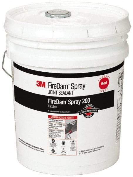 3M - 5 Gal Pail Red Elastomer Joint Sealant - 110°F Max Operating Temp, 24 hr Full Cure Time, Series Spray 200 - Apex Tool & Supply