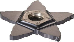 Iscar - PENTA C IC908 Grade, 0.0874" Cutting Width, Carbide Cutoff Insert - 0° Neutral Lead Angle, 0.006" Cnr Rad, TiAlN Coated, Other End - Apex Tool & Supply
