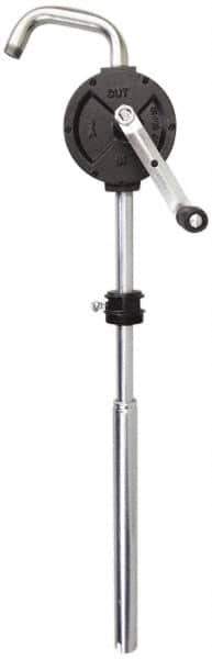 PRO-LUBE - Oil Lubrication 10 Gal/min Flow Cast Iron Rotary Hand Pump - For 15 to 55 Gal Container, Use with Diesel Fuel, Kerosene & Petroleum-Based Fluids, Do Not Use with Water-Based Media - Apex Tool & Supply