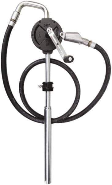 PRO-LUBE - Oil Lubrication 10 Gal/min Flow Cast Iron Rotary Hand Pump - For 15 to 55 Gal Container, Use with Diesel Fuel, Kerosene & Petroleum-Based Fluids, Do Not Use with Water-Based Media - Apex Tool & Supply