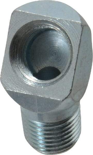 PRO-LUBE - 45° Head Angle, 1/8-27 NPT Steel Grease Fitting Adapter - 1/2" Hex - Apex Tool & Supply