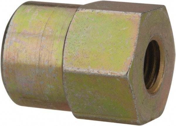 PRO-LUBE - Straight Head Angle, 1/4-28 NPT Steel Grease Fitting Adapter - 1/2" Hex - Apex Tool & Supply