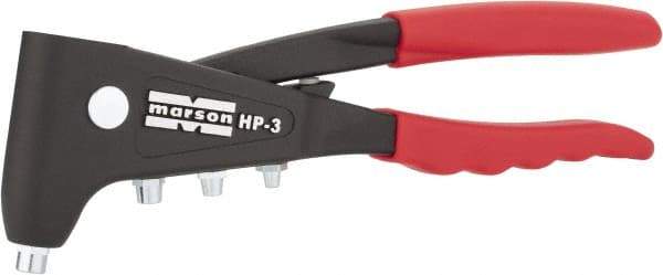 Marson - Right Angle Head Hand Riveter - 3/32 to 3/16" Rivet Capacity, 10" OAL - Apex Tool & Supply