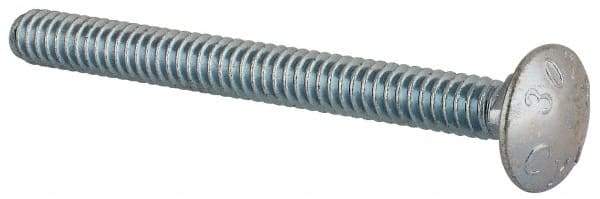 Value Collection - #10-24 UNC 2" Length Under Head, Standard Square Neck, Carriage Bolt - Grade 2 Steel, Zinc-Plated Finish - Apex Tool & Supply