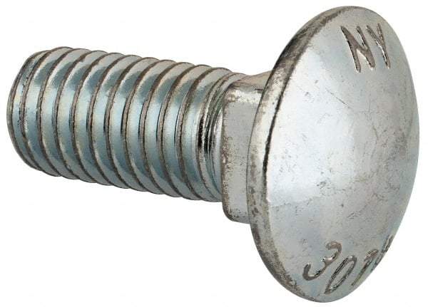 Value Collection - 1/2-13 UNC 1-1/4" Length Under Head, Standard Square Neck, Carriage Bolt - Grade 2 Steel, Zinc-Plated Finish - Apex Tool & Supply
