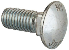 Value Collection - 1/2-13 UNC 1-1/4" Length Under Head, Standard Square Neck, Carriage Bolt - Grade 2 Steel, Zinc-Plated Finish - Apex Tool & Supply