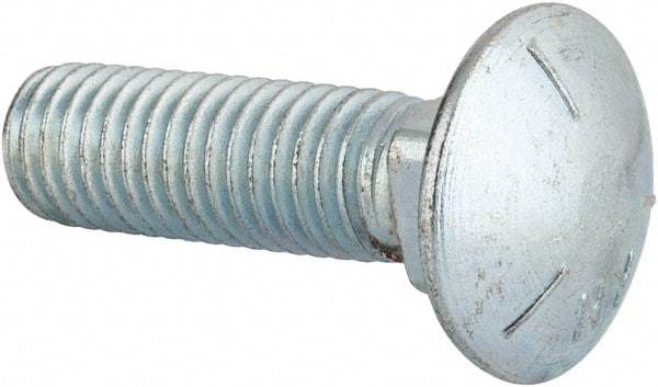 Value Collection - 1/2-13 UNC 1-3/4" Length Under Head, Standard Square Neck, Carriage Bolt - Grade 5 Steel, Zinc-Plated Finish - Apex Tool & Supply