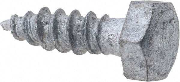 Value Collection - 1/4" Screw, 1" Length Under Head, Steel, Hex Head Lag Screw - Hot Dipped Galvanized, Grade 2 - Apex Tool & Supply