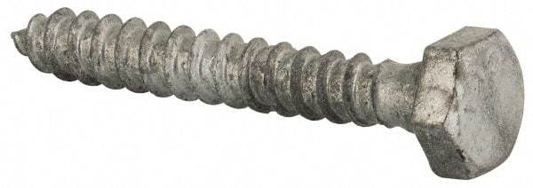 Value Collection - 1/4" Screw, 1-3/4" Length Under Head, Steel, Hex Head Lag Screw - Hot Dipped Galvanized, Grade 2 - Apex Tool & Supply